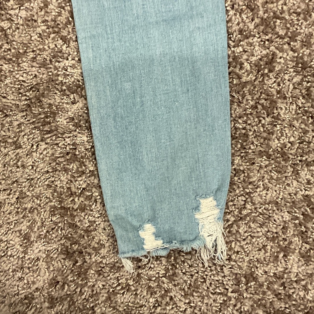Uniqlo Blue Ankle Cropped Jeans with Distressed Details, Size 24 - Picture 7 of 9